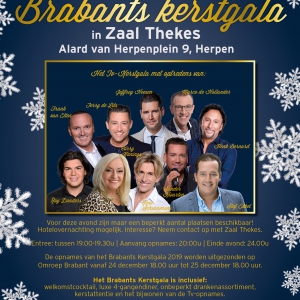 Brabants Kerstgala op 16 december a.s in Zaal Thekes in Herpen