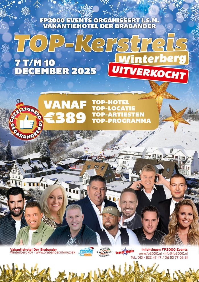 TOP-Kerstreis 7 t/m 10 december 2025