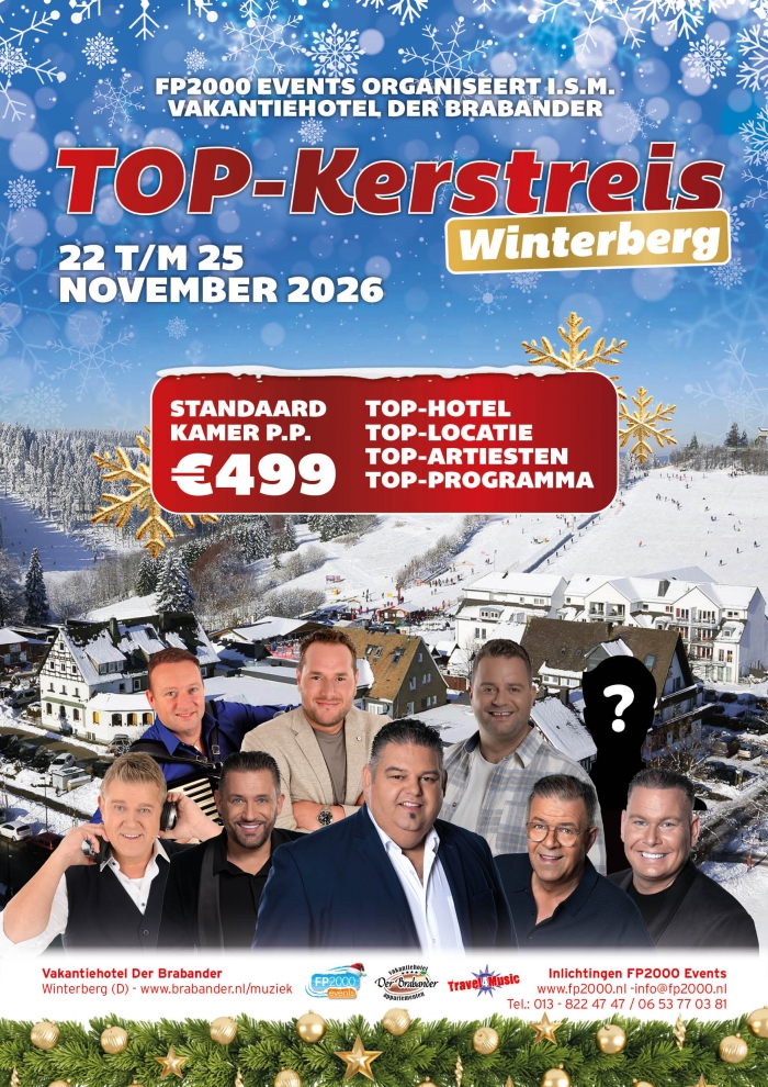 TOP-Kerstreis 22 t/m 25 november 2026