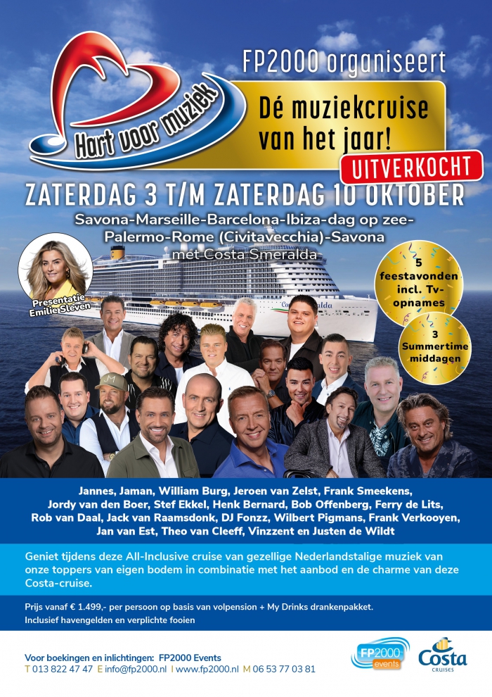 Hart voor Muziek Tv-Artiestencruise 2026