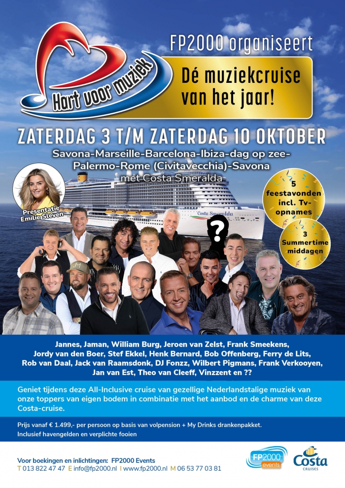 Hart voor Muziek Tv-Artiestencruise 2026